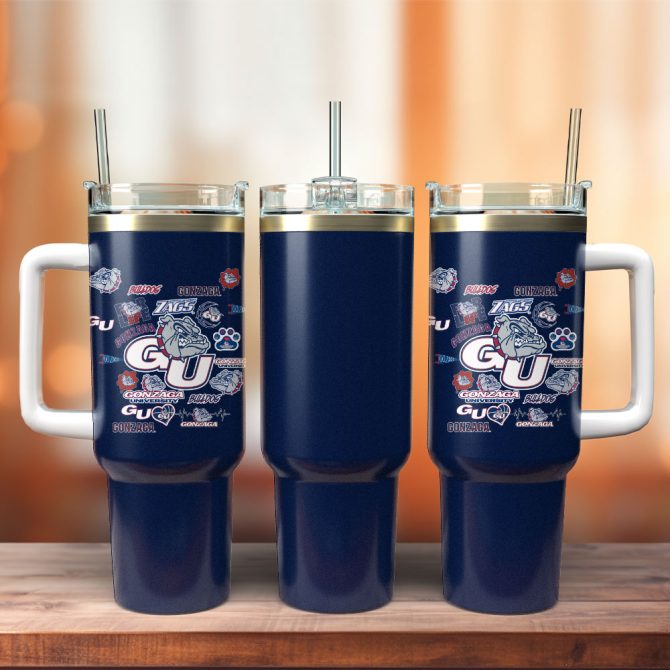 Gonzaga Bulldogs Ncaa Sport Custom Stanley Quencher 40Oz Stainless Steel Tumbler - Image 3