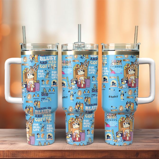 Bluey Movie Custom Stanley Quencher 40Oz Stainless Steel Tumbler