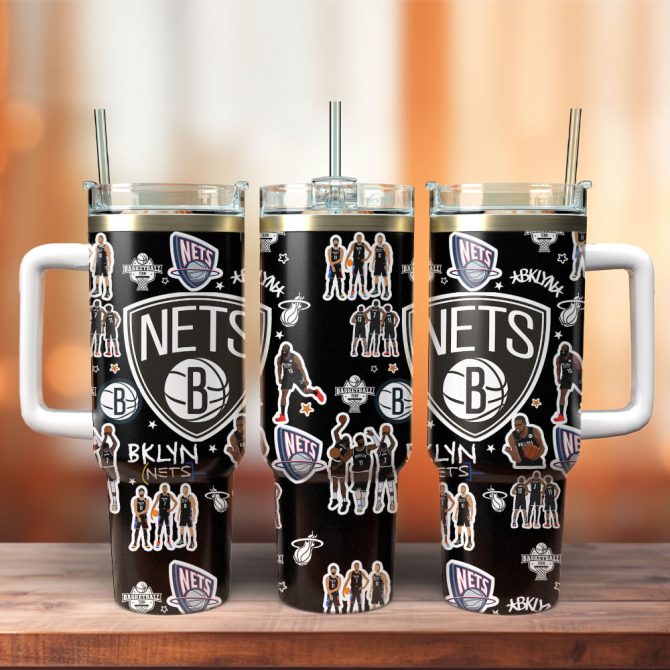 Brooklyn Nets Nba Basketball Sport Custom Stanley Quencher 40Oz Stainless Steel Tumbler