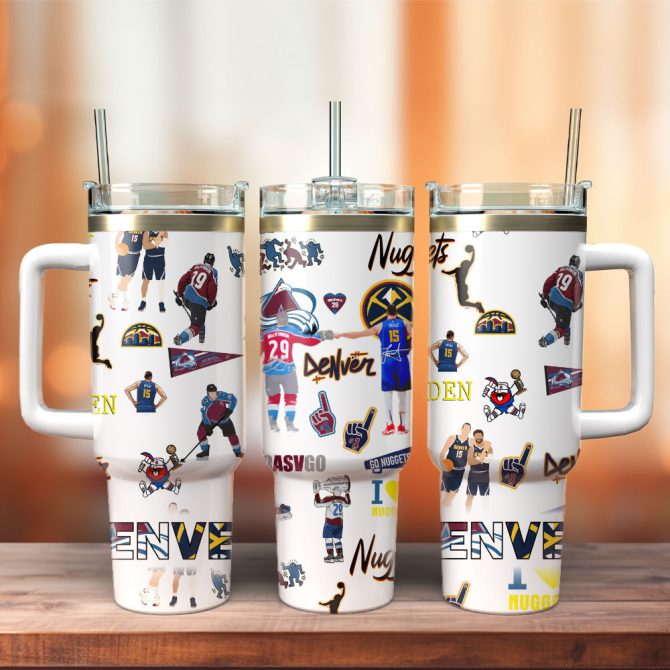 Denver Nuggets Nba Sport Custom Stanley Quencher 40Oz Stainless Steel Tumbler