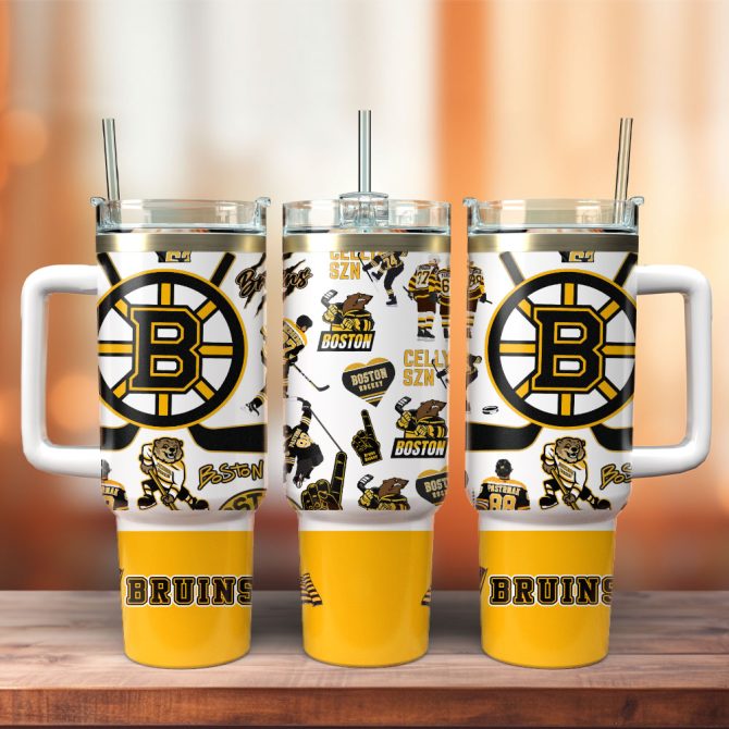 Boston Bruins Nhl Sport Custom Stanley Quencher 40Oz Stainless Steel Tumbler
