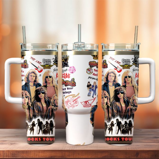 Aerosmith Musicosmith Music Custom Stanley Quencher 40Oz Stainless Steel Tumbler - Image 2