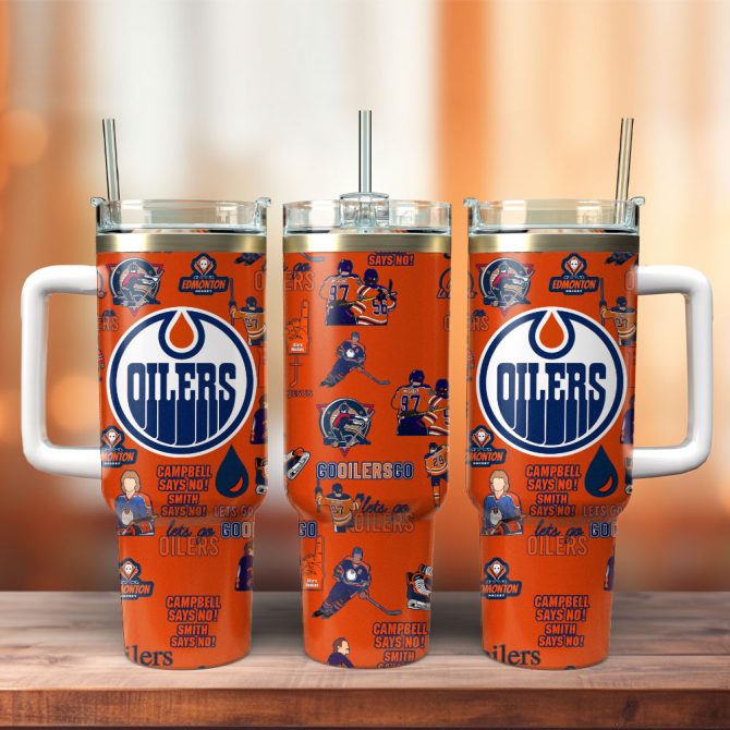 Edmonton Oilers Nhl Sport Custom Stanley Quencher 40Oz Stainless Steel Tumbler