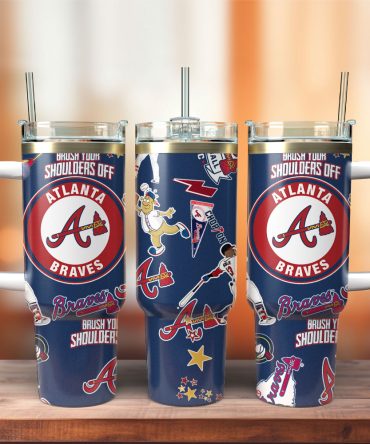 Atlanta Braves Baseball Team Mlb Sport Custom Stanley Quencher 40Oz Stainless Steel Tumbler