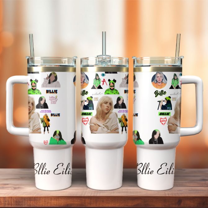 Billie Eilish Music Custom Stanley Quencher 40Oz Stainless Steel Tumbler