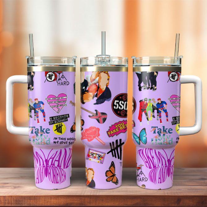 5 Seconds Of Summer Rock Band Music Custom Stanley Quencher 40Oz Stainless Steel Tumbler