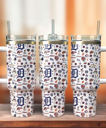 Detroit Tigers Baseball Mlb Sport Custom Stanley Quencher 40Oz Stainless Steel Tumbler With Handle