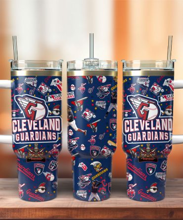 Cleveland Guardians Baseball Mlb Sport Custom Stanley Quencher 40Oz Stainless Steel Tumbler With Handle