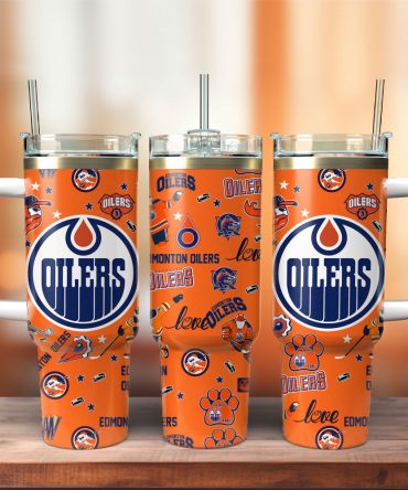 Edmonton Oilers Ice Hockey Nhl Sport Custom Stanley Quencher 40Oz Stainless Steel Tumbler With Handle