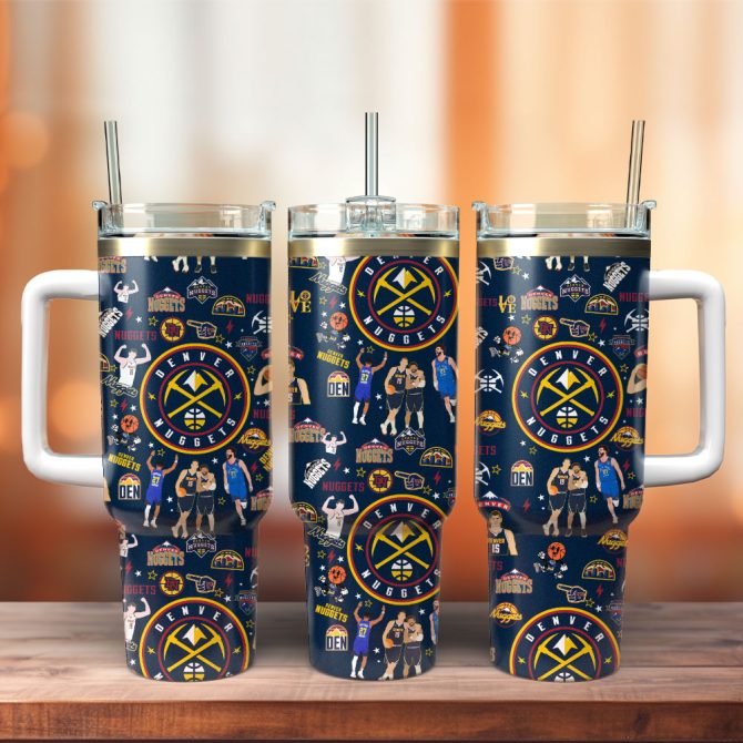 Denver Nuggets Basketball Nba Sport Custom Stanley Quencher 40Oz Stainless Steel Tumbler With Handle