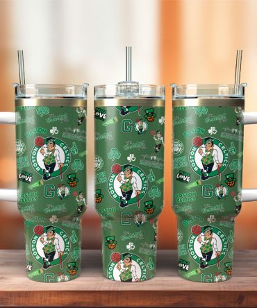 Boston Celtics Basketball Nba Sport Custom Stanley Quencher 40Oz Stainless Steel Tumbler With Handle