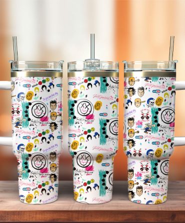 Blink 182 Music Custom Stanley Quencher 40Oz Stainless Steel Tumbler With Handle