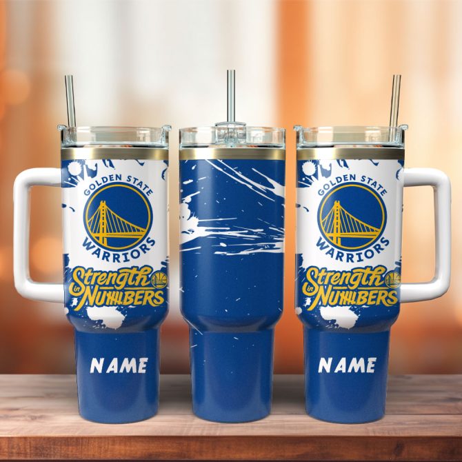 Golden State Warriors Basketball Nba Sport Custom Stanley Quencher 40Oz Stainless Steel Tumbler With Handle