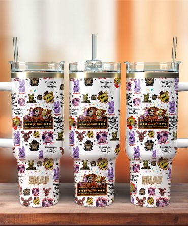 Freddy Fazbear’S Pizza Movie Custom Stanley Quencher 40Oz Stainless Steel Tumbler With Handle