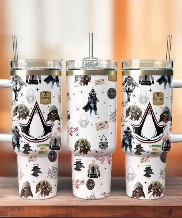 Assassin’S Creed Games Custom Stanley Quencher 40Oz Stainless Steel Tumbler With Handle