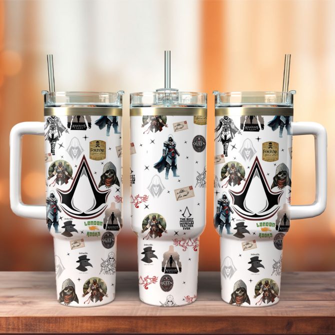 Assassin’S Creed Games Custom Stanley Quencher 40Oz Stainless Steel Tumbler With Handle
