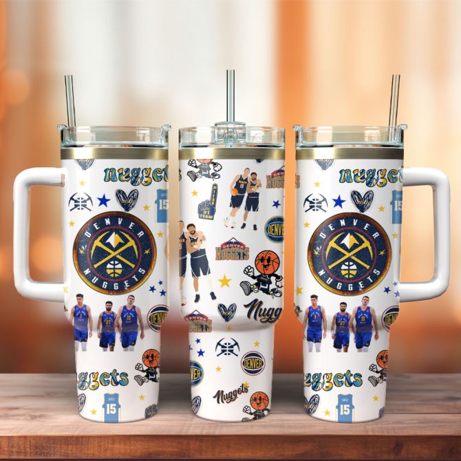 Denver Nuggets Basketball Nba Sport Custom Stanley Quencher 40Oz Stainless Steel Tumbler With Handle