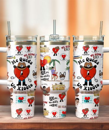 Bad Bunny Music Custom Stanley Quencher 40Oz Stainless Steel Tumbler With Handle