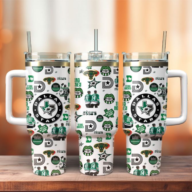 Dallas Stars Ice Hockey Nhl Sport Custom Stanley Quencher 40Oz Stainless Steel Tumbler With Handle