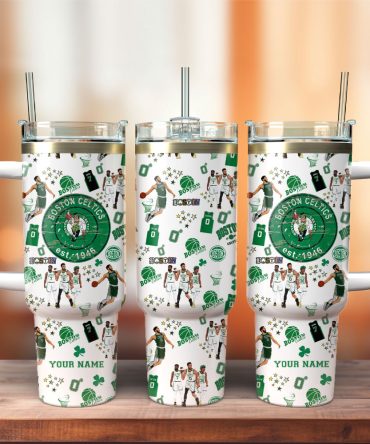 Boston Celtics Basketball Nba Sport Custom Stanley Quencher 40Oz Stainless Steel Tumbler With Handle