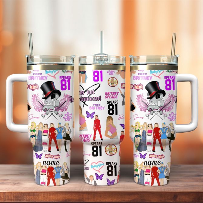 Britney Spears Music Custom Stanley Quencher 40Oz Stainless Steel Tumbler With Handle