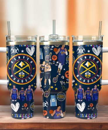 Denver Nuggets Basketball Nba Sport Custom Stanley Quencher 40Oz Stainless Steel Tumbler With Handle