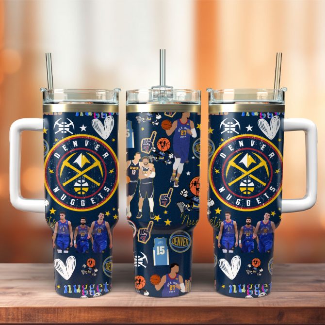 Denver Nuggets Basketball Nba Sport Custom Stanley Quencher 40Oz Stainless Steel Tumbler With Handle
