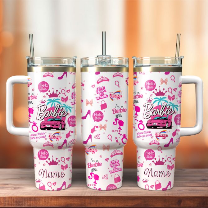 Barbie Movies Custom Stanley Quencher 40Oz Stainless Steel Tumbler