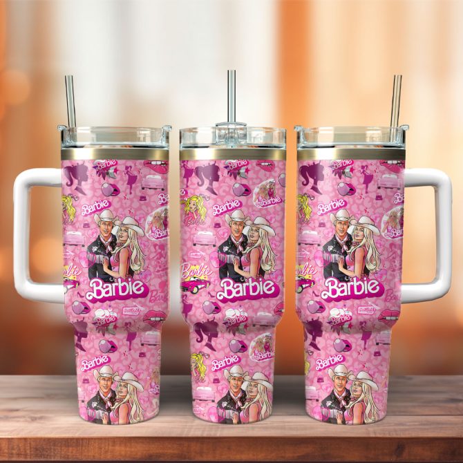 Barbie Movies Custom Stanley Quencher 40Oz Stainless Steel Tumbler