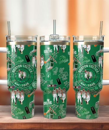 Boston Celtics Basketball Nba Sport Custom Stanley Quencher 40Oz Stainless Steel Tumbler