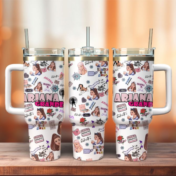 Ariana Grande Music Custom Stanley Quencher 40Oz Stainless Steel Tumbler