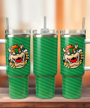 Bowser Super Mario Games Custom Stanley Quencher 40Oz Stainless Steel Tumbler