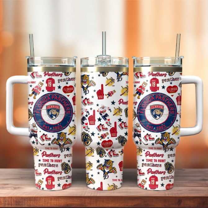 Florida Panthers Nhl Ice Hockey Sport Custom Stanley Quencher 40Oz Stainless Steel Tumbler