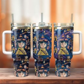 Coraline Cartoon Custom Stanley Quencher 40Oz Stainless Steel Tumbler