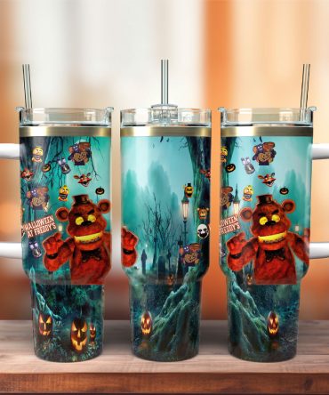 Five Nights At Freddy’S Game Custom Stanley Quencher 40Oz Stainless Steel Tumbler
