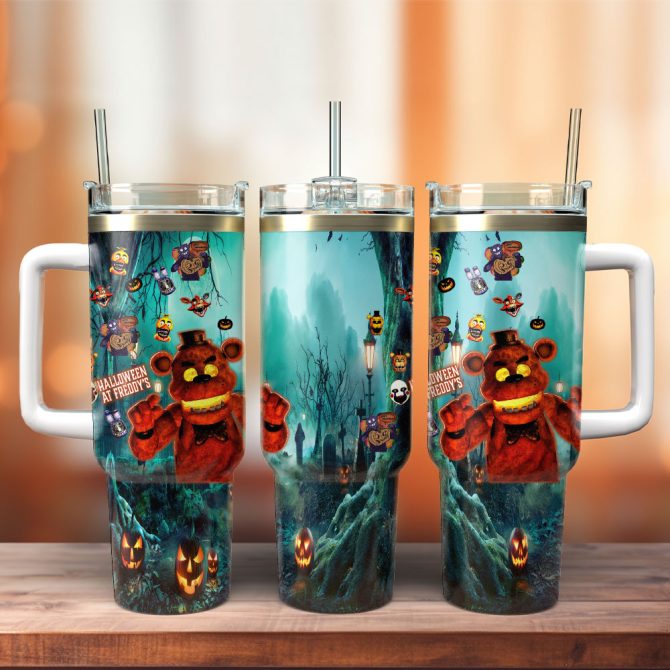 Five Nights At Freddy’S Game Custom Stanley Quencher 40Oz Stainless Steel Tumbler