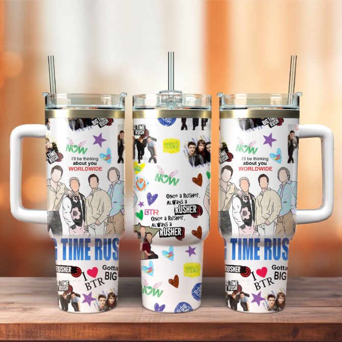 Big Time Rush Music Custom Stanley Quencher 40Oz Stainless Steel Tumbler