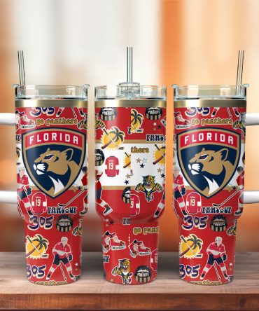 Florida Panthers Nhl Ice Hockey Sport Custom Stanley Quencher 40Oz Stainless Steel Tumbler