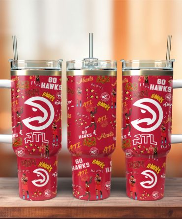 Atlanta Hawks Basketball Nba Sport Custom Stanley Quencher 40Oz Stainless Steel Tumbler