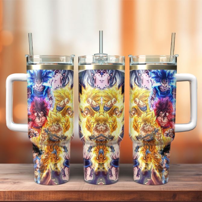 Dragon Ball Anime Custom Stanley Quencher 40Oz Stainless Steel Tumbler With Handle