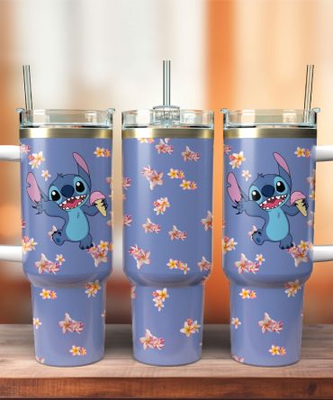 Stitch Cartoon Custom Stanley Quencher 40Oz Stainless Steel Tumbler
