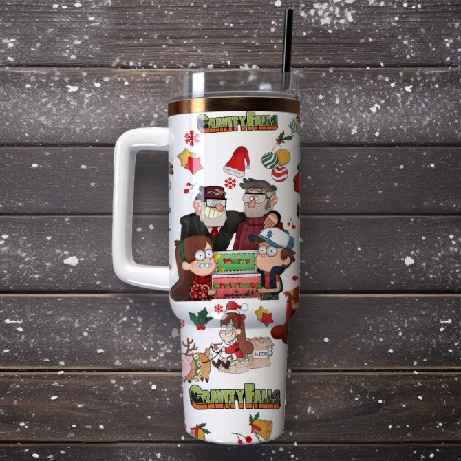 Gravity Falls Tv Series Custom Stanley Quencher 40Oz Stainless Steel Tumbler With Handle - Image 4