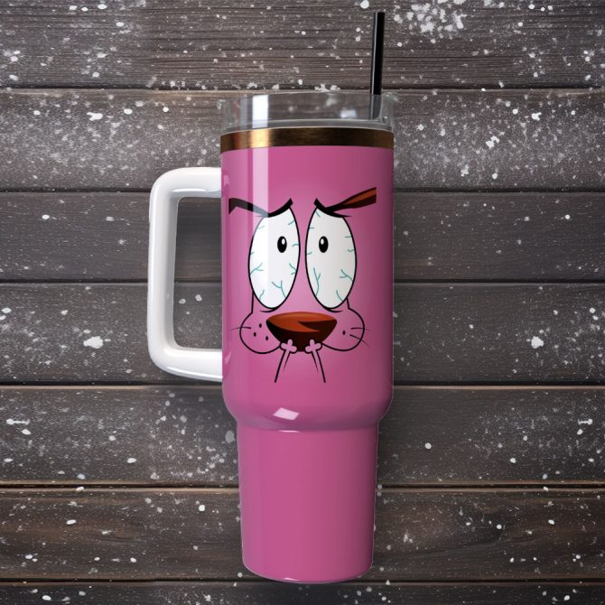 Courage The Cowardly Dog Tv Series Custom Stanley Quencher 40Oz Stainless Steel Tumbler With Handle - Image 4