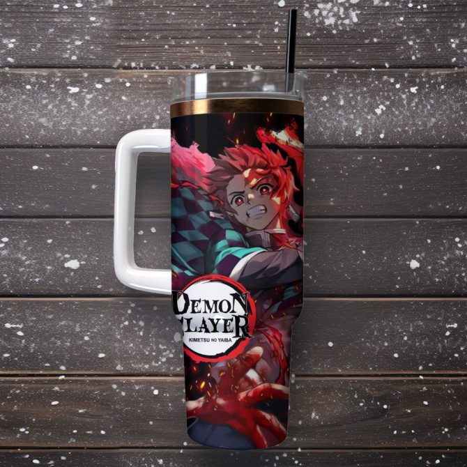 Demon Slayer Tv Series Custom Stanley Quencher 40Oz Stainless Steel Tumbler - Image 4