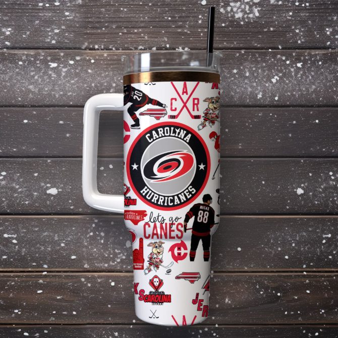 Carolina Hurricanes Ice Hockey Nhl Sport Custom Stanley Quencher 40Oz Stainless Steel Tumbler - Image 4