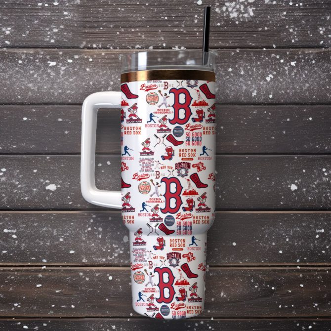 Boston Red Sox Baseball Mlb Sport Custom Stanley Quencher 40Oz Stainless Steel Tumbler - Image 4