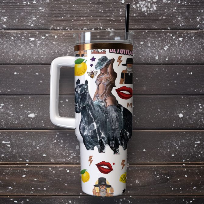 Beyoncé Music Custom Stanley Quencher 40Oz Stainless Steel Tumbler - Image 4