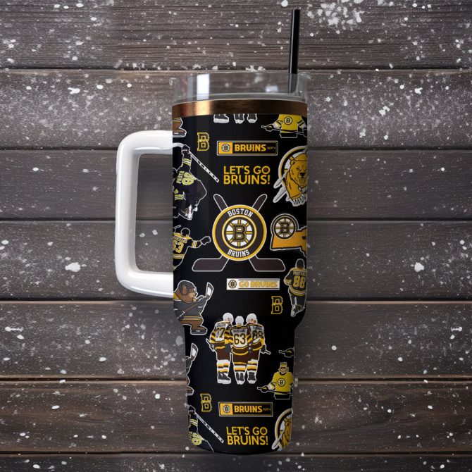 Boston Bruins Ice Hockey Nhl Sport Custom Stanley Quencher 40Oz Stainless Steel Tumbler - Image 4
