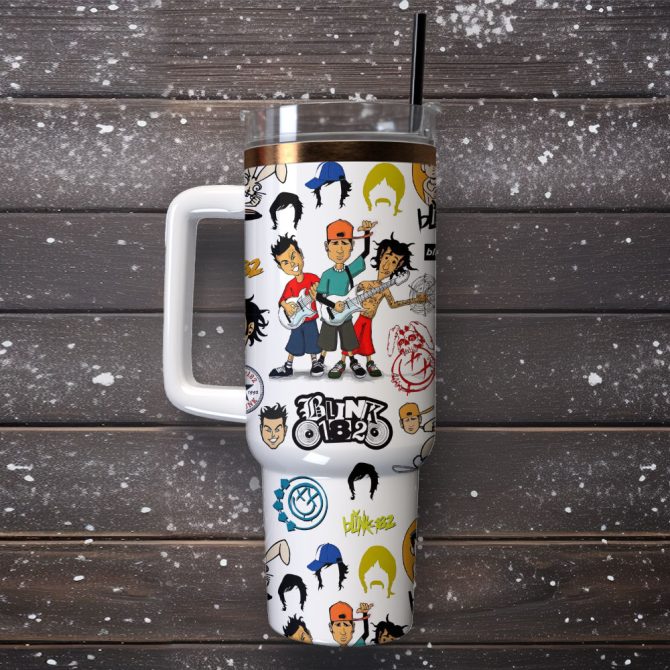 Blink 182 Music Custom Stanley Quencher 40Oz Stainless Steel Tumbler - Image 4
