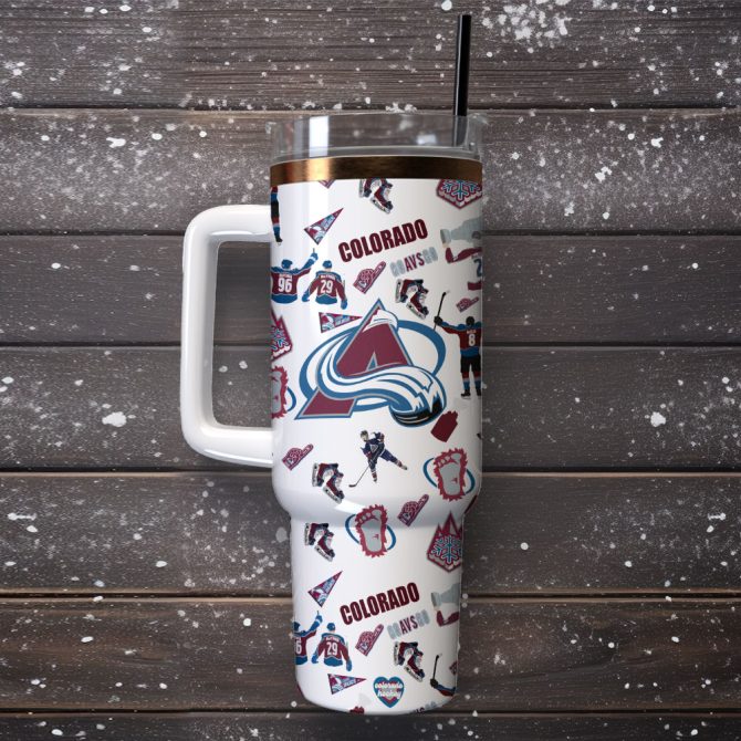 Colorado Avalanche Ice Hockey Nhl Sport Custom Stanley Quencher 40Oz Stainless Steel Tumbler - Image 4